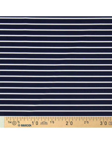 Tejido de lycra para traje de baño - Marinero azul y blanco