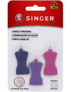 Juego de 3 enhebradores de agujas maniquí Singer