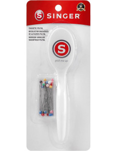 Recogedor magnético de agujas con 25 alfileres Singer