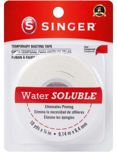 Cinta adhesiva soluble de doble cara Singer - 6,4 mm x 9,14 metros