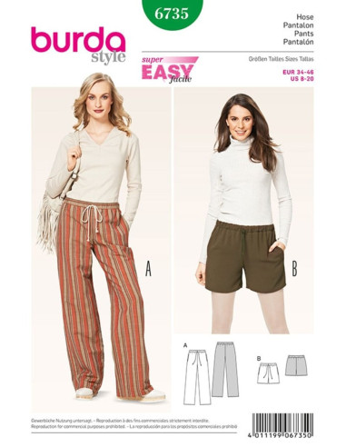 Patrón de pantalón - Burda 6735