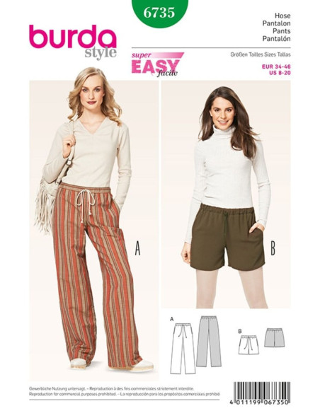 Patrón de pantalón - Burda 6735