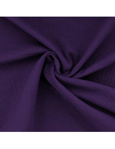 Tejido de doble gasa de algodón - Violeta