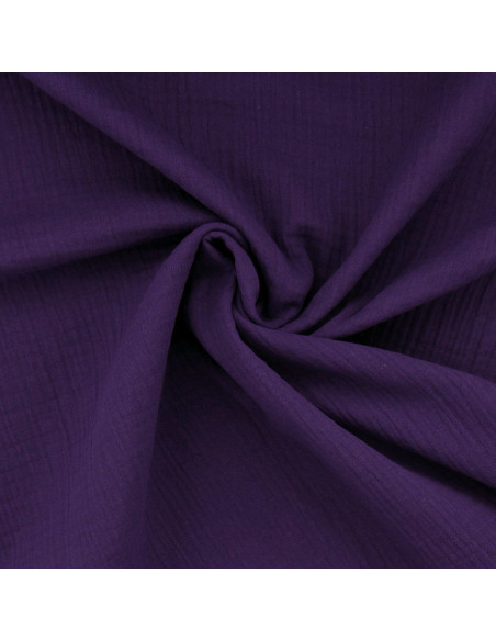 Tejido de doble gasa de algodón - Violeta