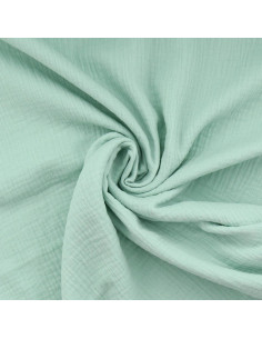 Tejido de doble gasa de algodón - Menta clara