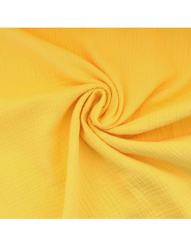 Tejido de doble gasa de algodón - Amarillo