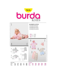 Patrón de suéter, pantalón, pelele - Burda 9636