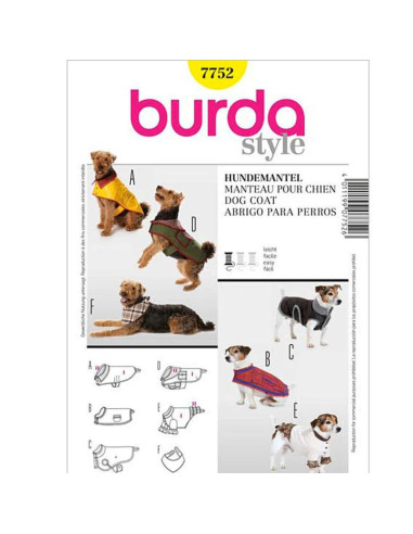 Patrón de abrigo para perro - Burda 7752
