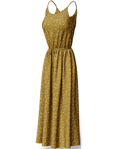 Tejido de viscosa fantasía - Monique verde y amarillo