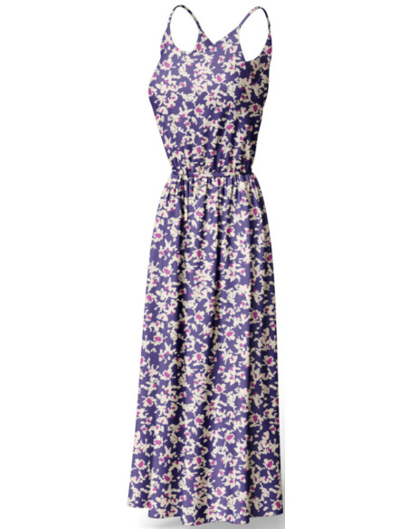 Tejido de viscosa fantasía - Nawi azul y violeta