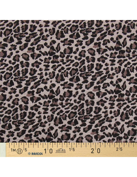 Tejido de doble gasa estampado - Salvaje beige
