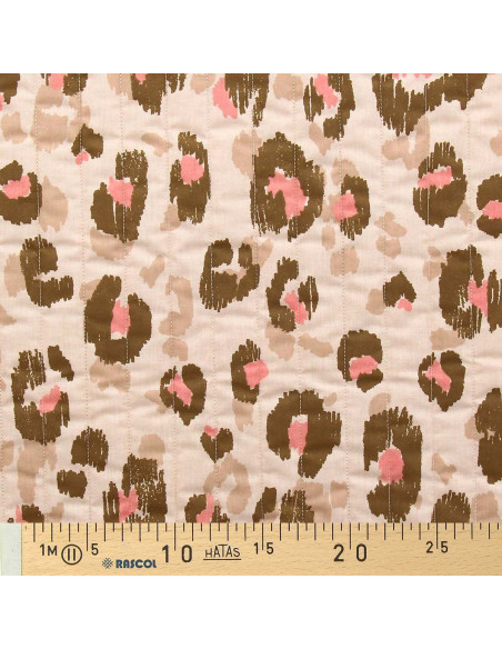 Tejido de algodón acolchado - Karula lino y verde