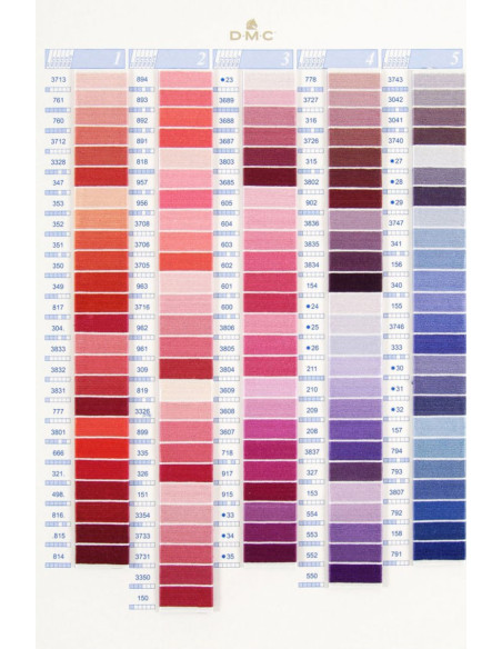 Carta de colores 500 tonos mouliné y perlé DMC