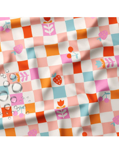 Tejido impermeable para chubasquero - Cirafine crudo y rosa