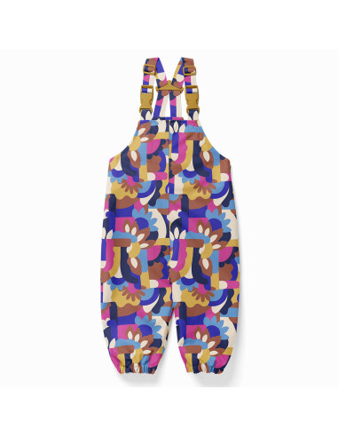 Tejido impermeable para chubasquero - Naive azul y marrón