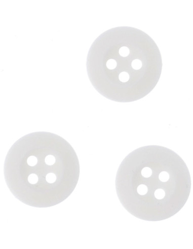 Botones blancos suaves para coser en pijamas y ropa de casa Bohin