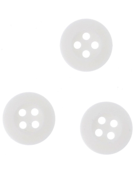 Botones blancos suaves para coser en pijamas y ropa de casa Bohin
