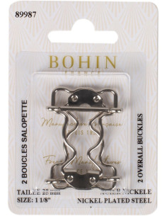 Hebillas especiales para peto 25 mm plata Bohin