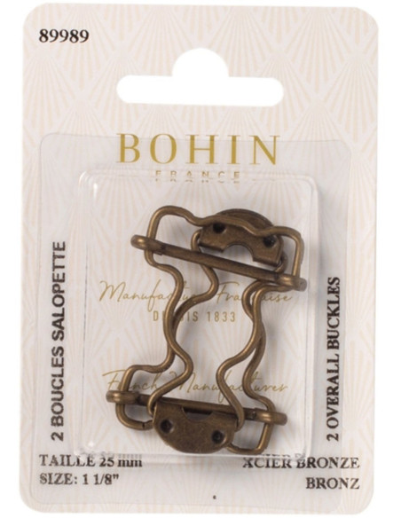 Hebillas especiales para peto 25 mm bronce Bohin
