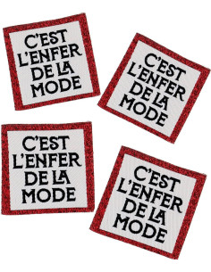 Juego de 4 etiquetas para coser - Es el infierno de la moda