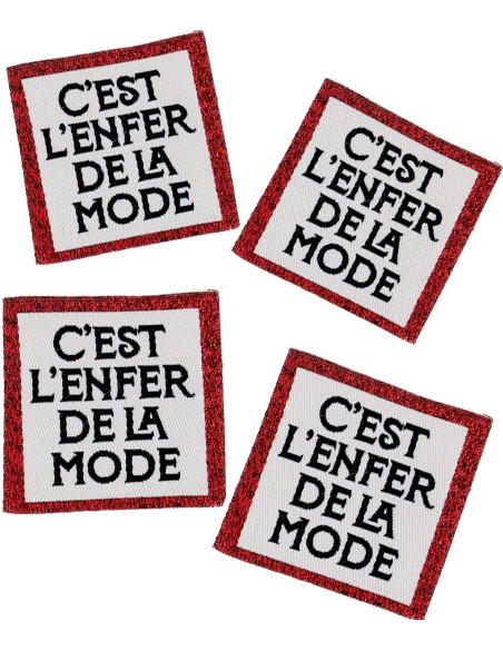 Juego de 4 etiquetas para coser - Es el infierno de la moda