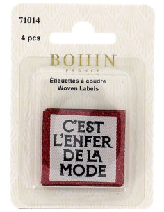 Juego de 4 etiquetas para coser - Es el infierno de la moda 2