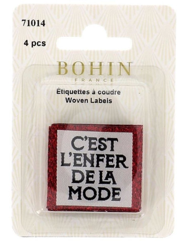 Juego de 4 etiquetas para coser - Es el infierno de la moda