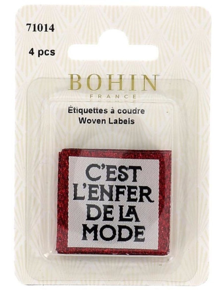 Juego de 4 etiquetas para coser - Es el infierno de la moda