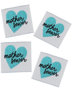 Lote de 4 etiquetas para coser - Madre costurera