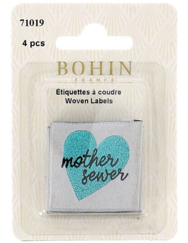 Lote de 4 etiquetas para coser - Madre costurera