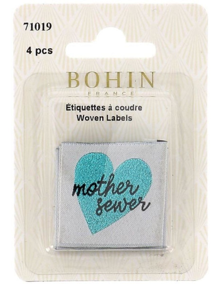 Lote de 4 etiquetas para coser - Madre costurera