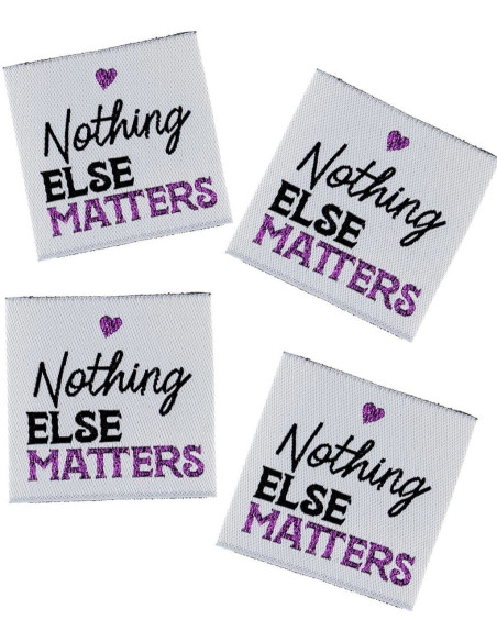 Juego de 4 etiquetas para coser - Nothing Else Matters