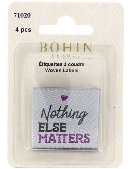 Juego de 4 etiquetas para coser - Nothing Else Matters