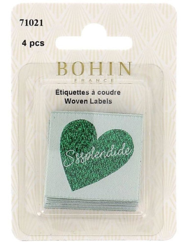 Juego de 4 etiquetas para coser - Espléndido