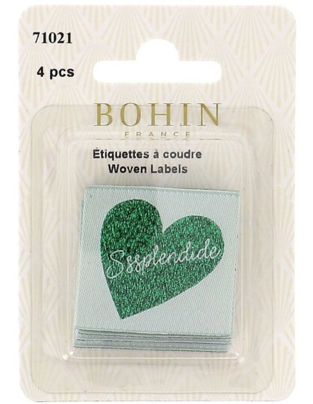 Juego de 4 etiquetas para coser - Espléndido
