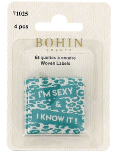 Lote de 4 etiquetas para coser - ¡Soy sexy y lo sé! 2