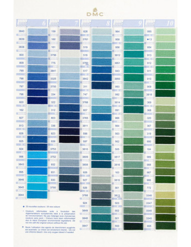 Carta de colores 500 tonos mouliné y perlé DMC