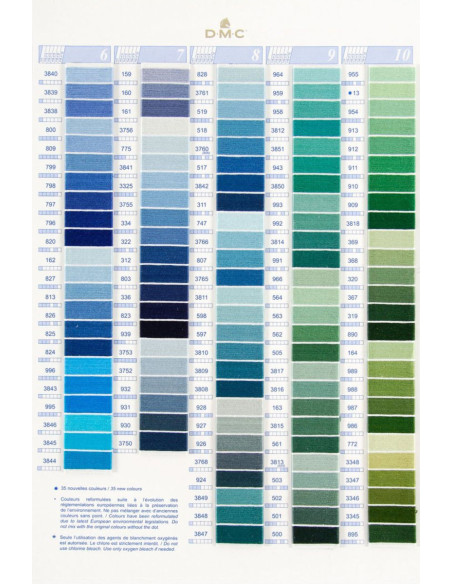 Carta de colores 500 tonos mouliné y perlé DMC