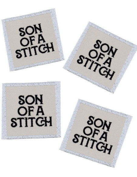 Juego de 4 etiquetas para coser - Son of a stitch