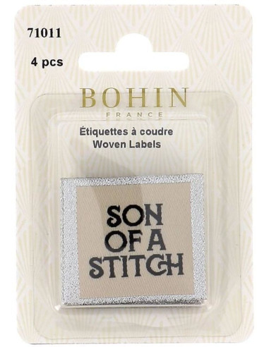 Juego de 4 etiquetas para coser - Son of a stitch