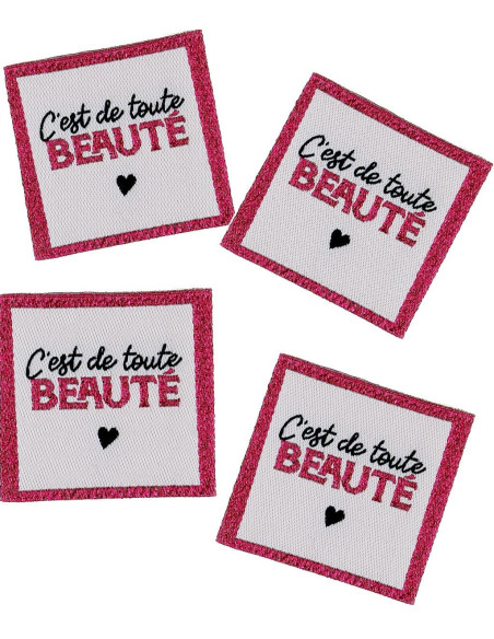 Juego de 4 etiquetas para coser - Es de toda belleza