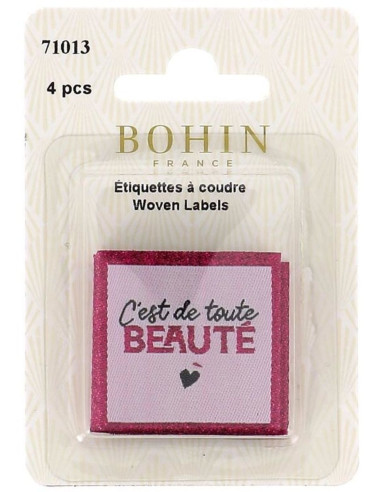 Juego de 4 etiquetas para coser - Es de toda belleza