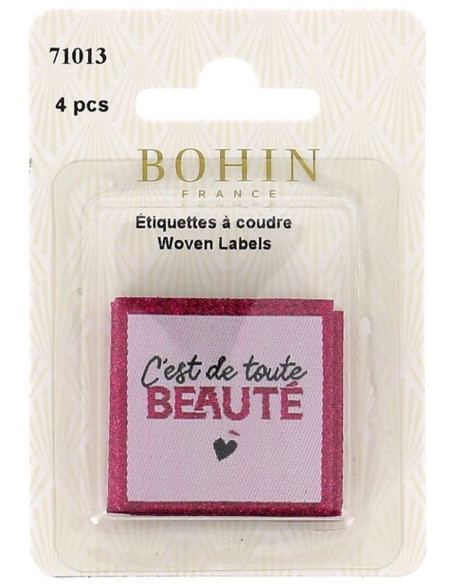 Juego de 4 etiquetas para coser - Es de toda belleza