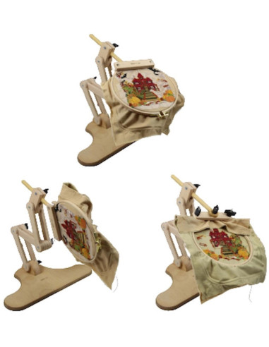 Soporte ajustable de mesa con múltiples ajustes para tambor de bordado