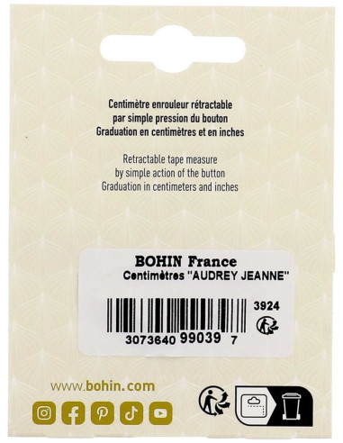 Cinta métrica retráctil 150 cm motivo Gato Bohin