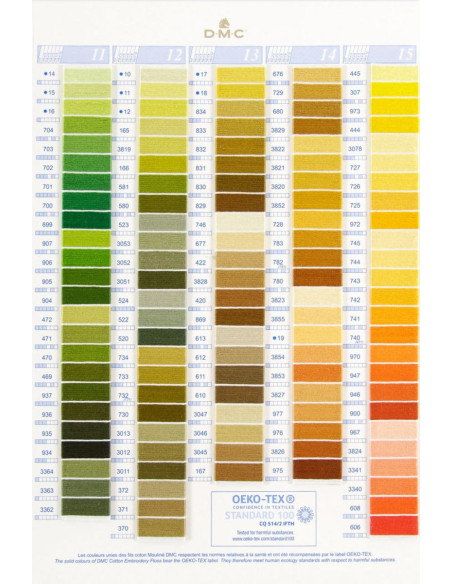 Carta de colores 500 tonos mouliné y perlé DMC