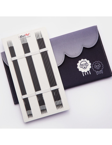 Estuche agujas de doble punta KnitPro carbono