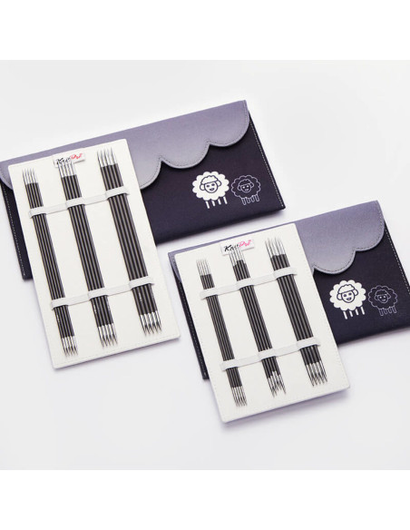 Estuche agujas de doble punta KnitPro carbono