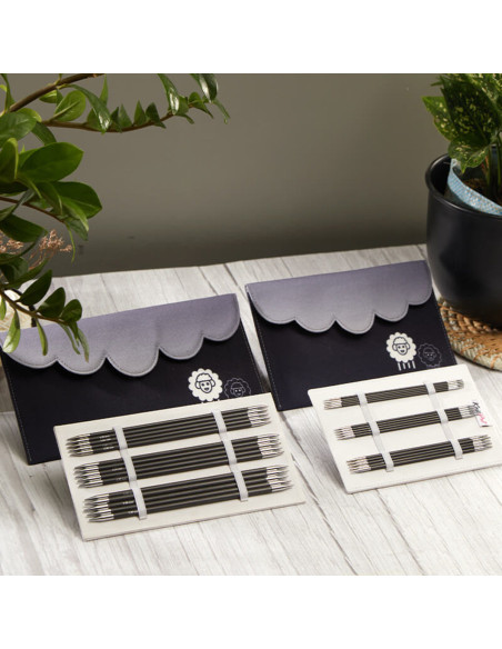 Estuche agujas de doble punta KnitPro carbono