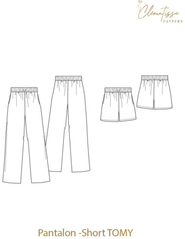Patrón de pantalón y short Tomy - Clématisse Pattern
